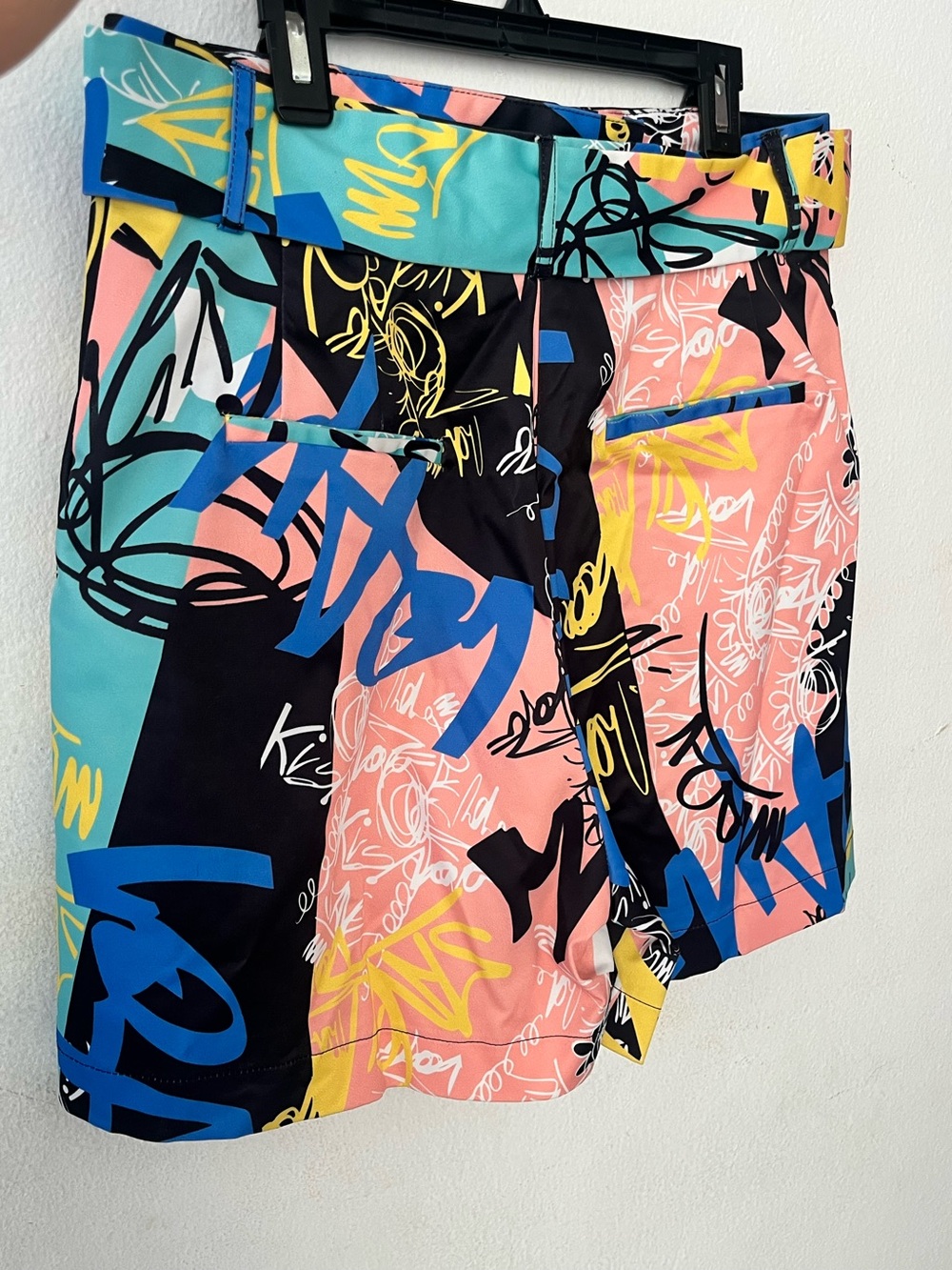 Ovi Multicolor Script & Graffiti Print Bermuda Shorts